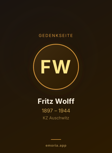 Gedenkportrait von Fritz Wolff