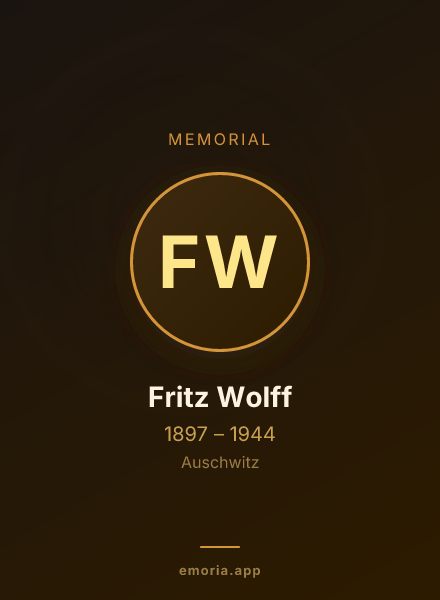 Memorial portrait of Fritz Wolff