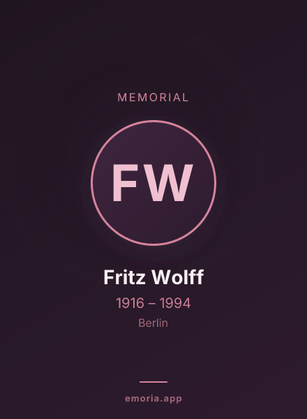 Memorial portrait of Fritz Wolff