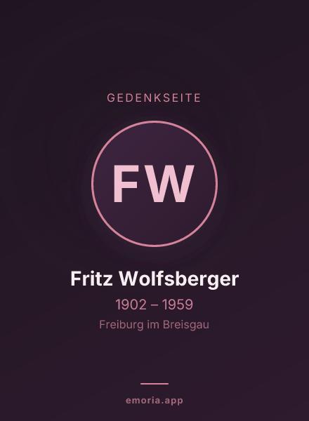 Gedenkportrait von Fritz Wolfsberger