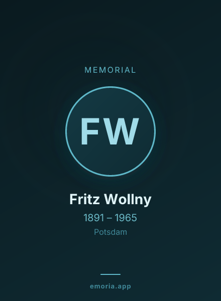 Memorial portrait of Fritz Wollny