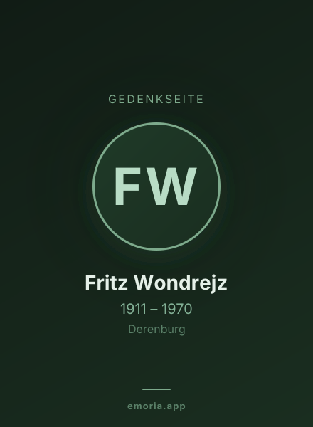 Gedenkportrait von Fritz Wondrejz