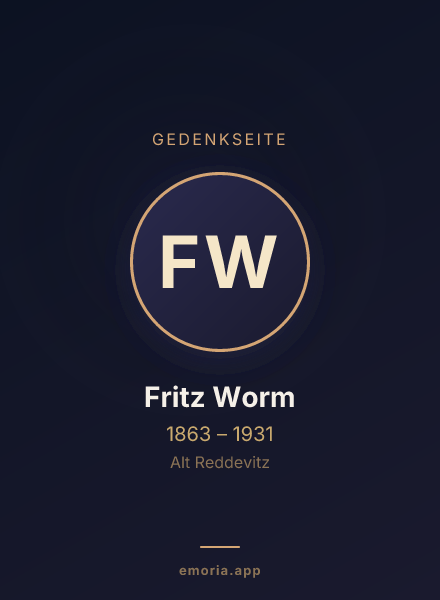 Gedenkportrait von Fritz Worm