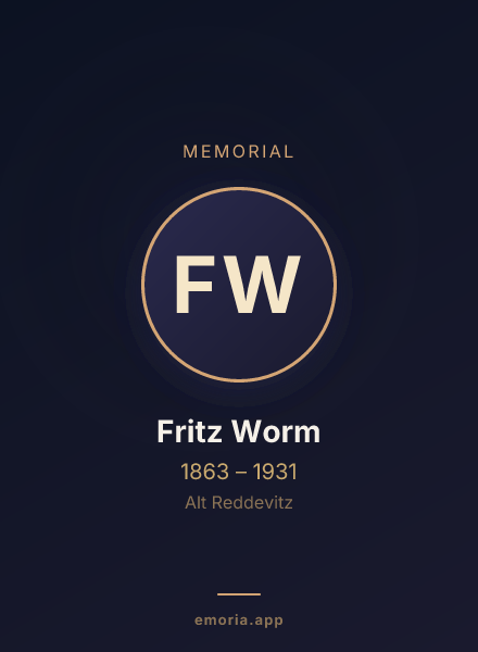 Memorial portrait of Fritz Worm