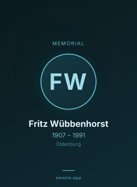Memorial portrait of Fritz Wübbenhorst