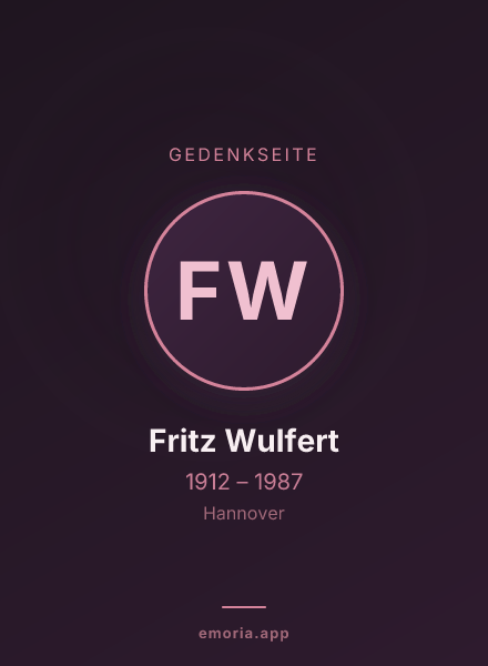 Gedenkportrait von Fritz Wulfert