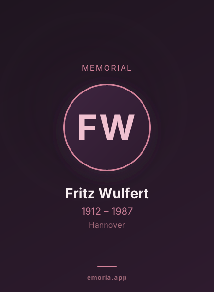 Memorial portrait of Fritz Wulfert