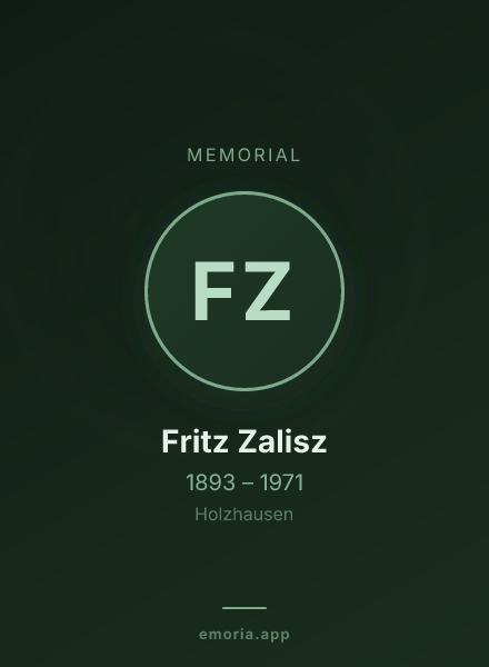 Memorial portrait of Fritz Zalisz