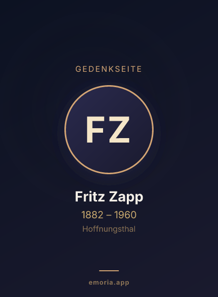 Gedenkportrait von Fritz Zapp