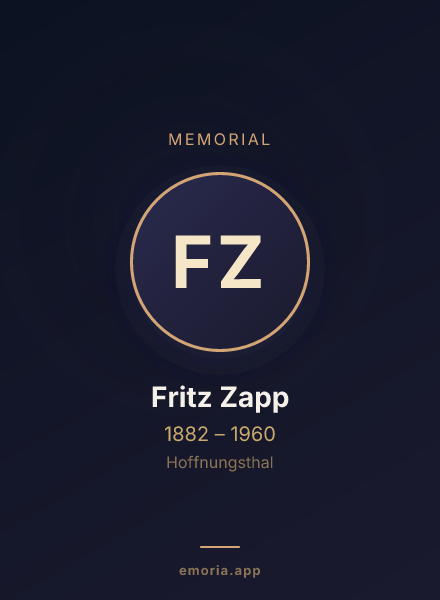 Memorial portrait of Fritz Zapp