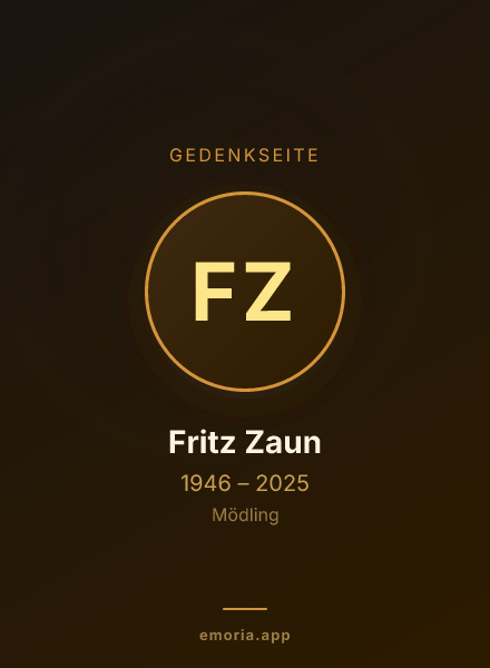 Gedenkportrait von Fritz Zaun