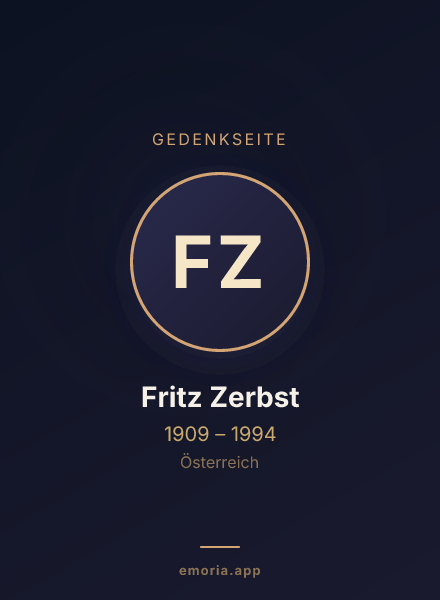 Gedenkportrait von Fritz Zerbst