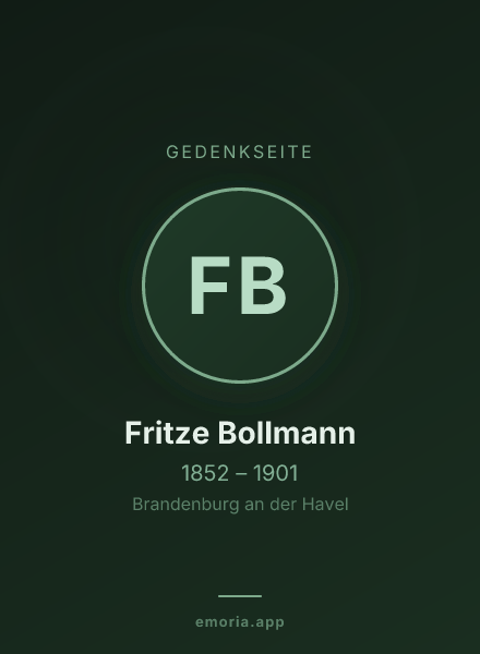 Gedenkportrait von Fritze Bollmann