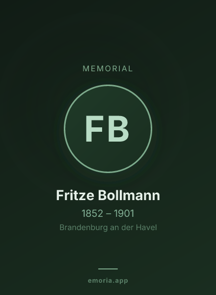 Memorial portrait of Fritze Bollmann