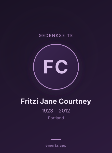 Gedenkportrait von Fritzi Jane Courtney