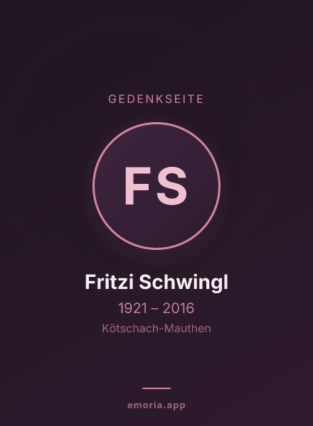 Gedenkportrait von Fritzi Schwingl