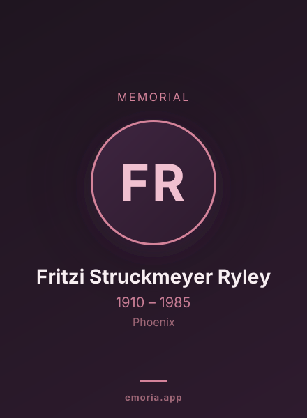 Memorial portrait of Fritzi Struckmeyer Ryley