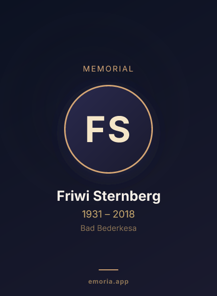 Memorial portrait of Friwi Sternberg