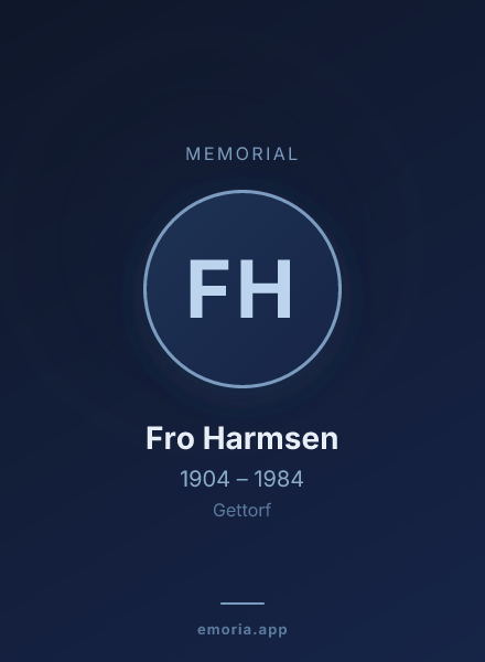 Memorial portrait of Fro Harmsen