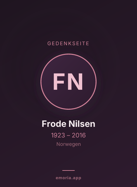 Gedenkportrait von Frode Nilsen