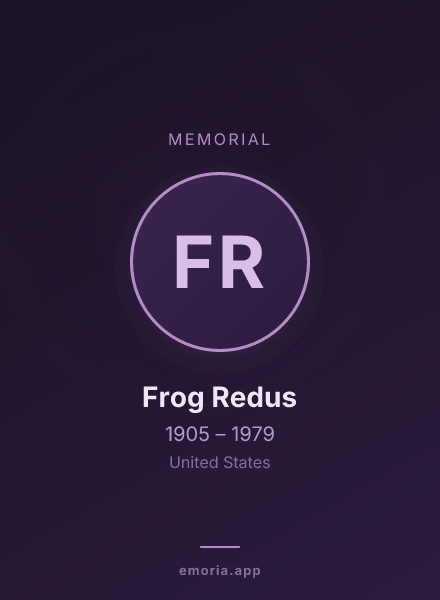 Memorial portrait of Frog Redus