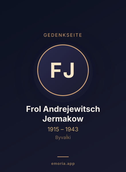 Gedenkportrait von Frol Andrejewitsch Jermakow