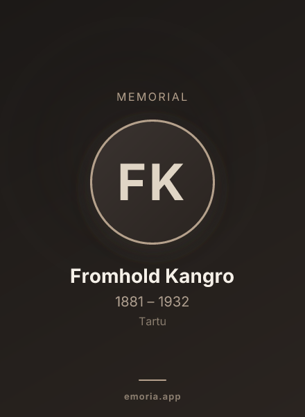 Memorial portrait of Fromhold Kangro