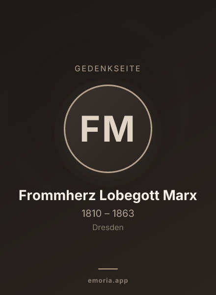 Gedenkportrait von Frommherz Lobegott Marx