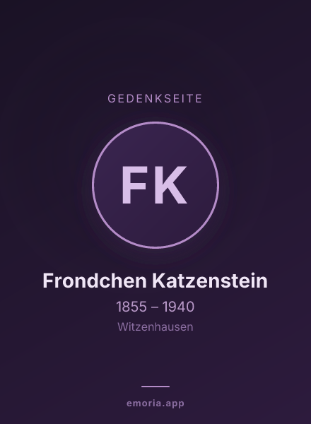 Gedenkportrait von Frondchen Katzenstein