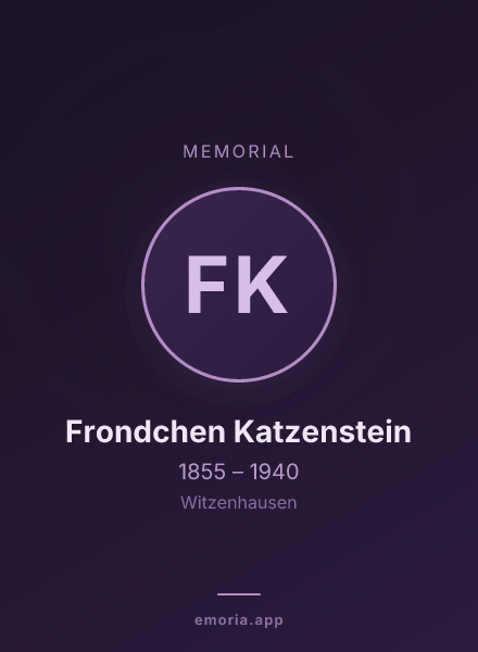 Memorial portrait of Frondchen Katzenstein
