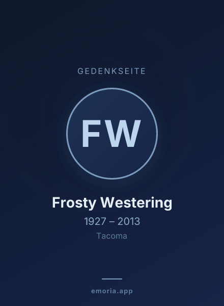 Gedenkportrait von Frosty Westering