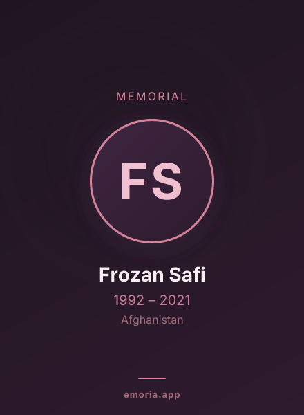 Memorial portrait of Frozan Safi
