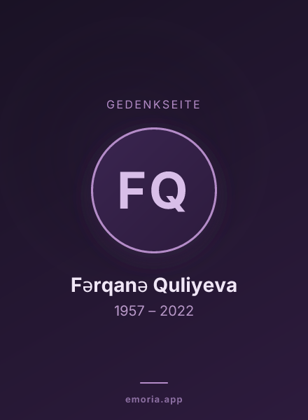 Gedenkportrait von Fərqanə Quliyeva