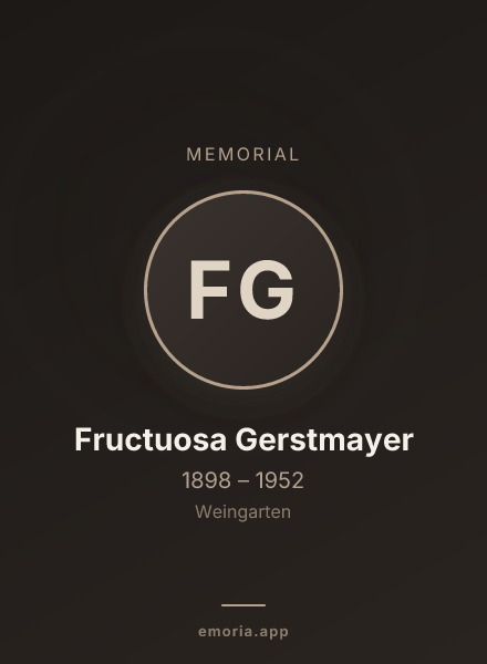 Memorial portrait of Fructuosa Gerstmayer