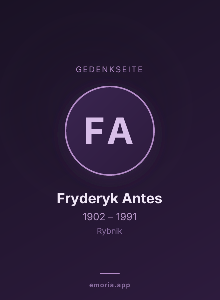 Gedenkportrait von Fryderyk Antes