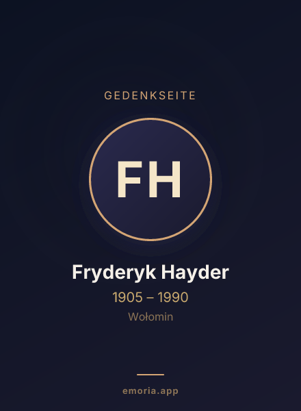 Gedenkportrait von Fryderyk Hayder