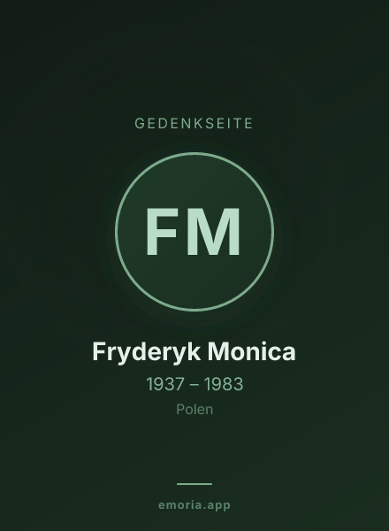 Gedenkportrait von Fryderyk Monica