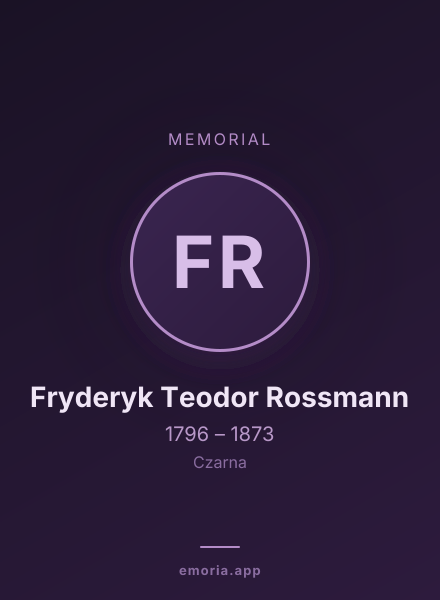 Memorial portrait of Fryderyk Teodor Rossmann