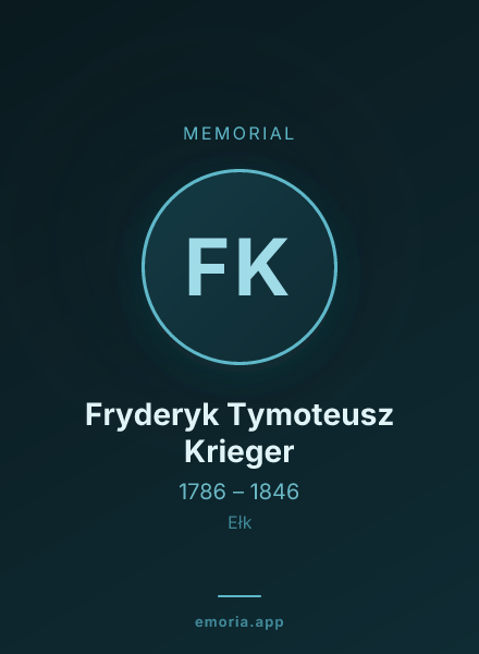 Memorial portrait of Fryderyk Tymoteusz Krieger