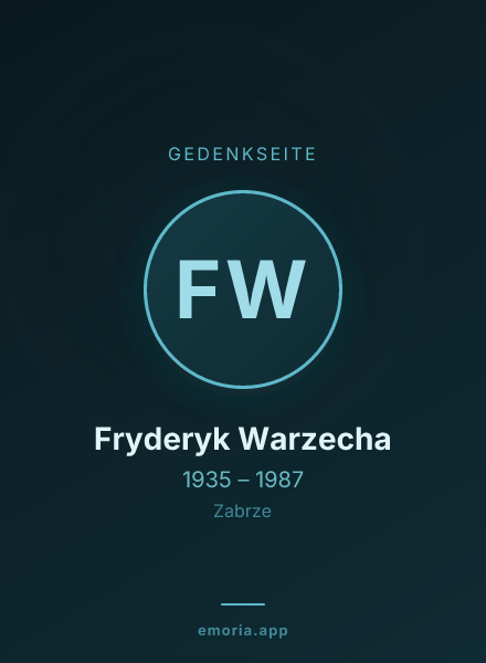 Gedenkportrait von Fryderyk Warzecha