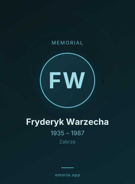Memorial portrait of Fryderyk Warzecha