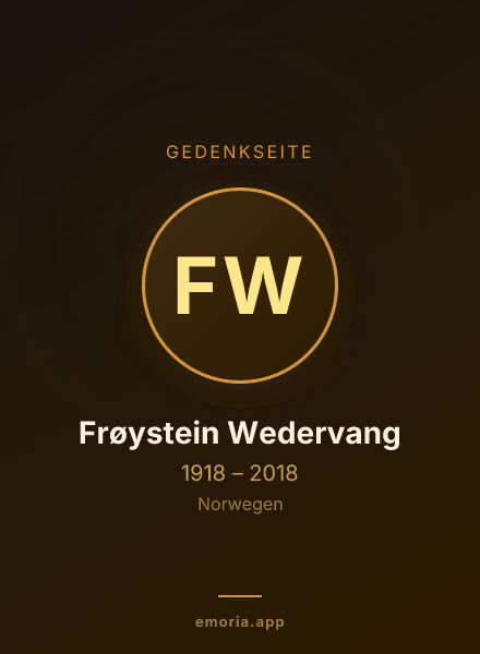 Gedenkportrait von Frøystein Wedervang