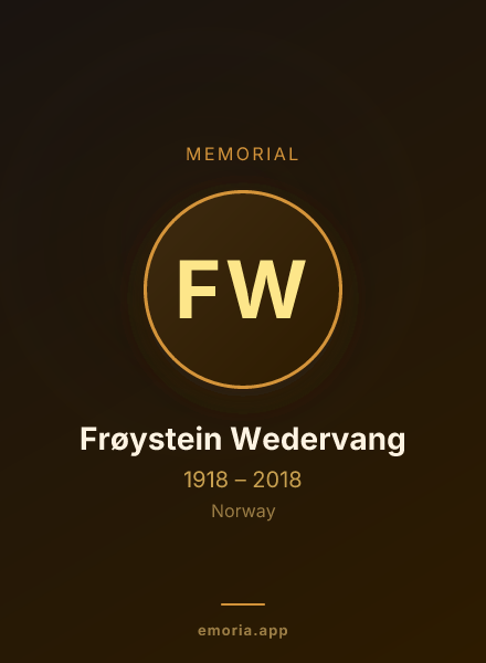 Memorial portrait of Frøystein Wedervang