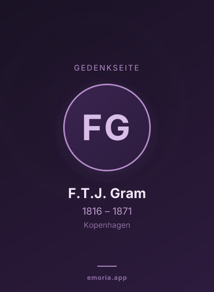 Gedenkportrait von F.T.J. Gram