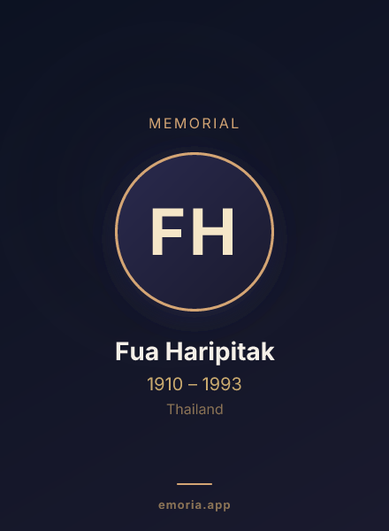 Memorial portrait of Fua Haripitak