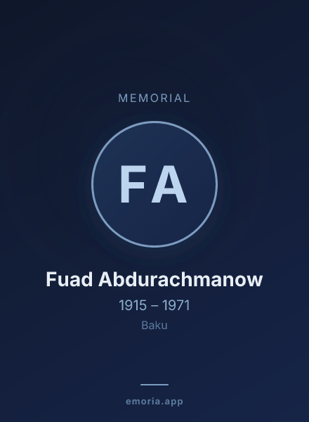 Memorial portrait of Fuad Abdurachmanow