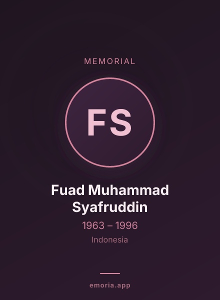 Memorial portrait of Fuad Muhammad Syafruddin