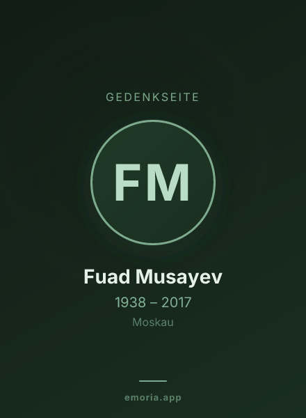 Gedenkportrait von Fuad Musayev
