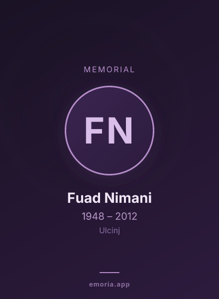 Memorial portrait of Fuad Nimani
