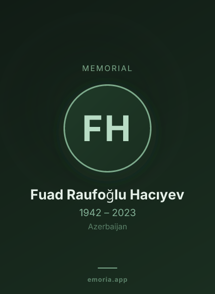 Memorial portrait of Fuad Raufoğlu Hacıyev